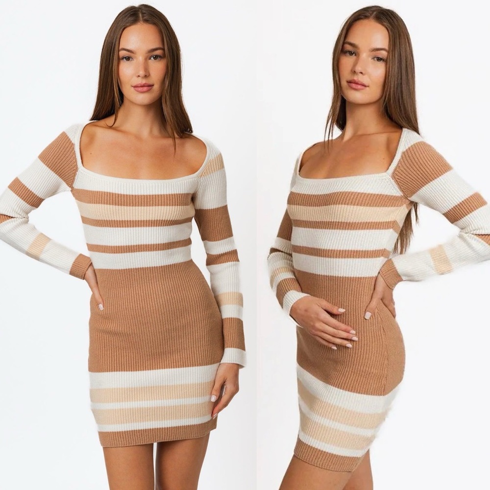 Long Sleeve Stripe Mini Dress